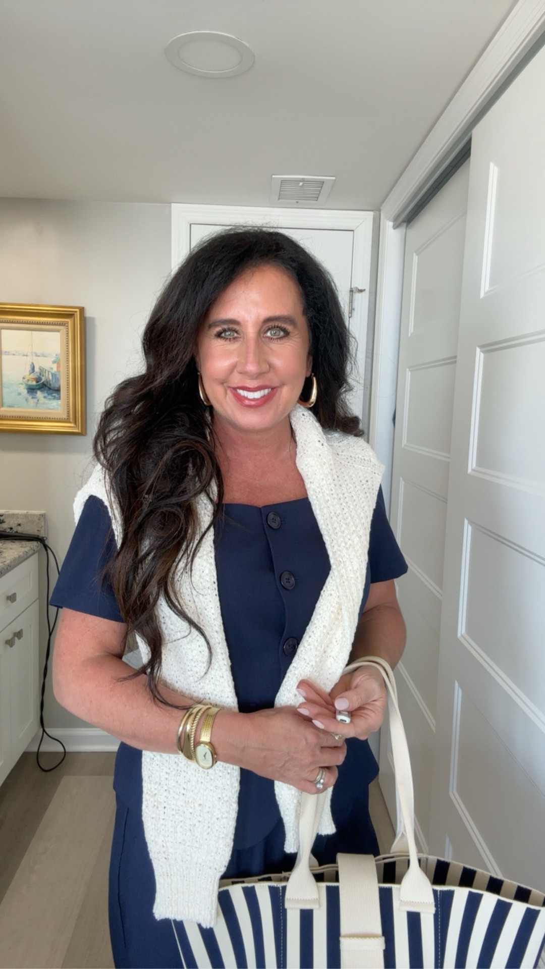 Business Casual but make it Springy! 
I’m loving the navy on this nautical two piece set from Amazon that I wore to conference last week! It paired so well with the striped bag for a beach conference! 


#LTKWorkwear #LTKgrwm #LTKootd