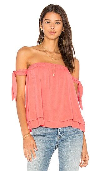 Splendid Off the Shoulder Top in Tropical Peach | Revolve Clothing