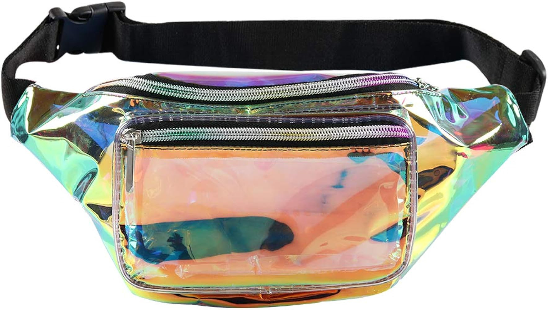 Holographic Fanny Pack– Fashion Rave Waist Bag with Adjustable Belt for Women and Men (Iridesce... | Amazon (US)