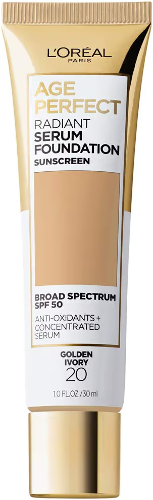 L'Oreal Paris Age Perfect Radiant Serum Foundation with SPF 50, Golden Ivory, 1 Ounce | Amazon (US)
