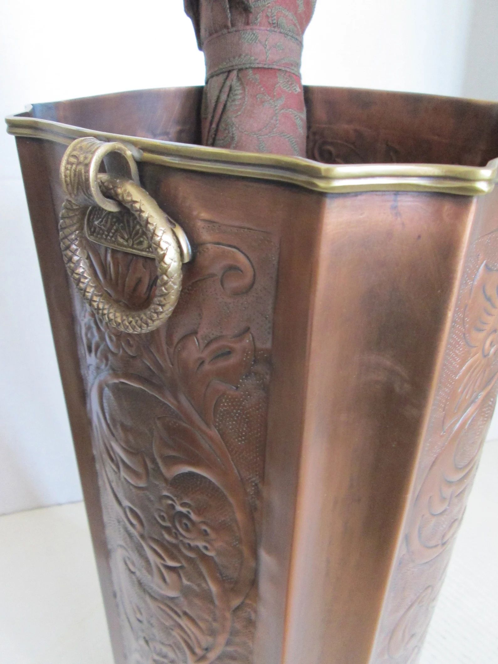 FINAL Close Out. Solid Copper Umbrella Stand Embossed 20h X 7.75 LIMITED Stock. - Etsy | Etsy (US)