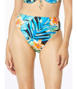 Paradise Garden Floral Tropical Print High Waist High Esteem Swim Bottom | Dillard's