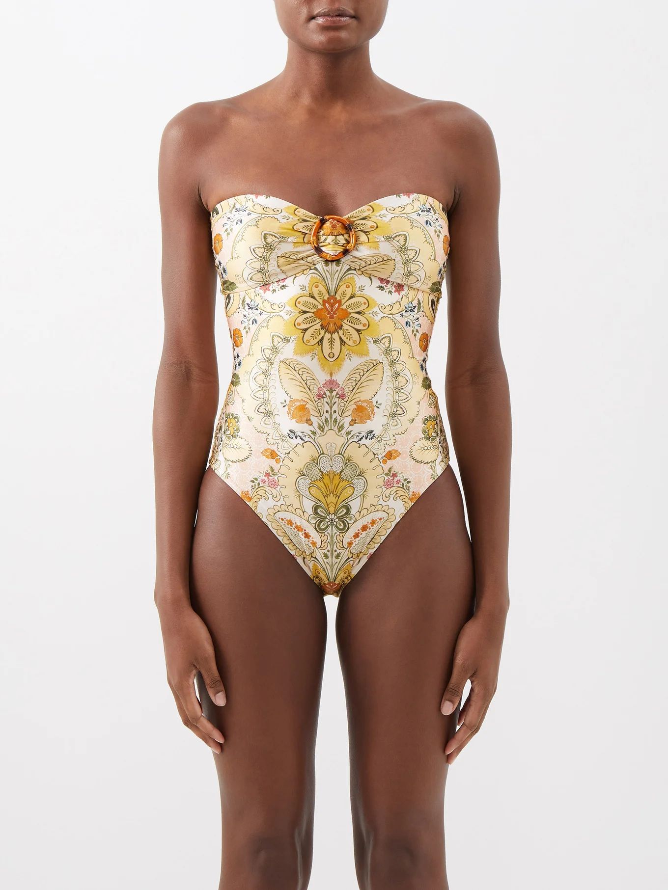 Laurel bamboo-ring printed swimsuit | Zimmermann | Matches (US)