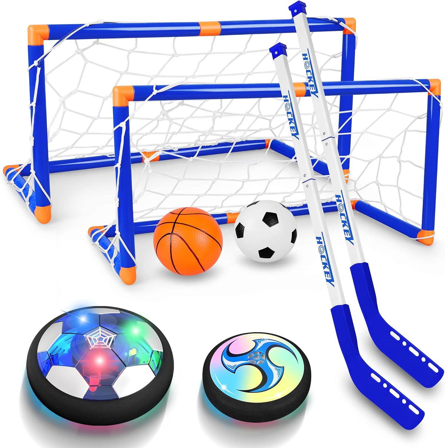 Amazon.com: Kids Toys, 3-in-1 Hover Hockey Soccer Ball Set, Rechargeable Floating Air Soccer Hock... | Amazon (US)