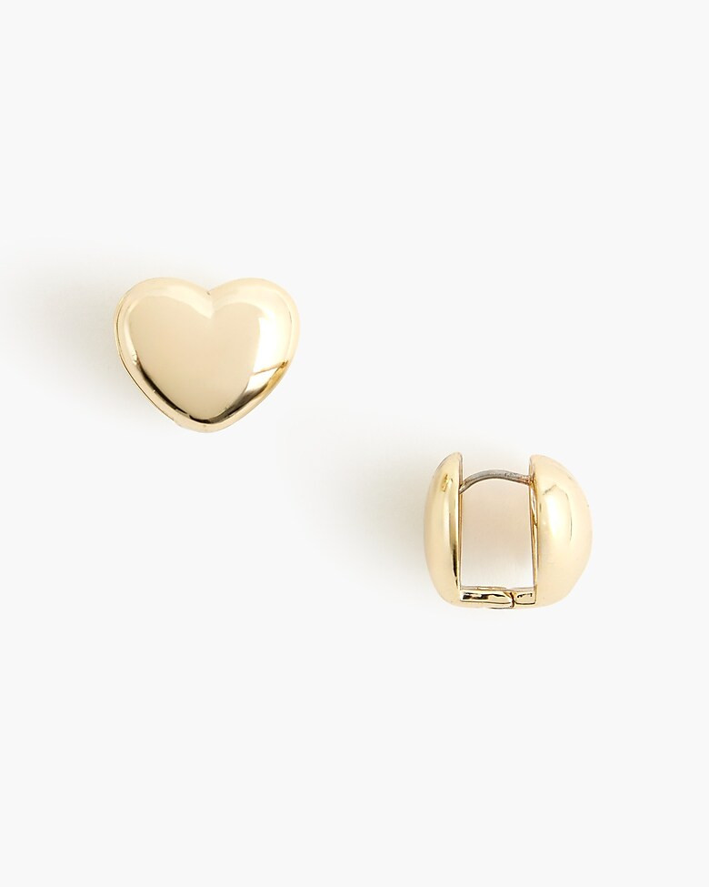 Double-sided heart stud earrings | J.Crew Factory