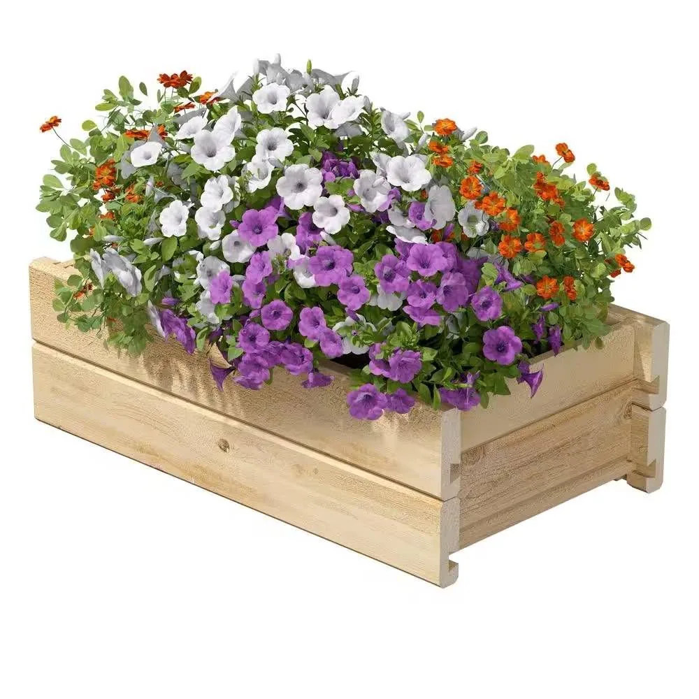 Slickblue Outdoor Cedar Wood Raised Garden Bed with Drainage Hole for Patio Deck Backyard Vegetable or Herb Gardening - Available in Different Sizes | Lowe's