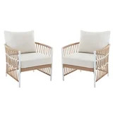 Better Homes & Gardens Lilah 2-Pack Outdoor Wicker Lounge Chairs, White | Walmart (US)