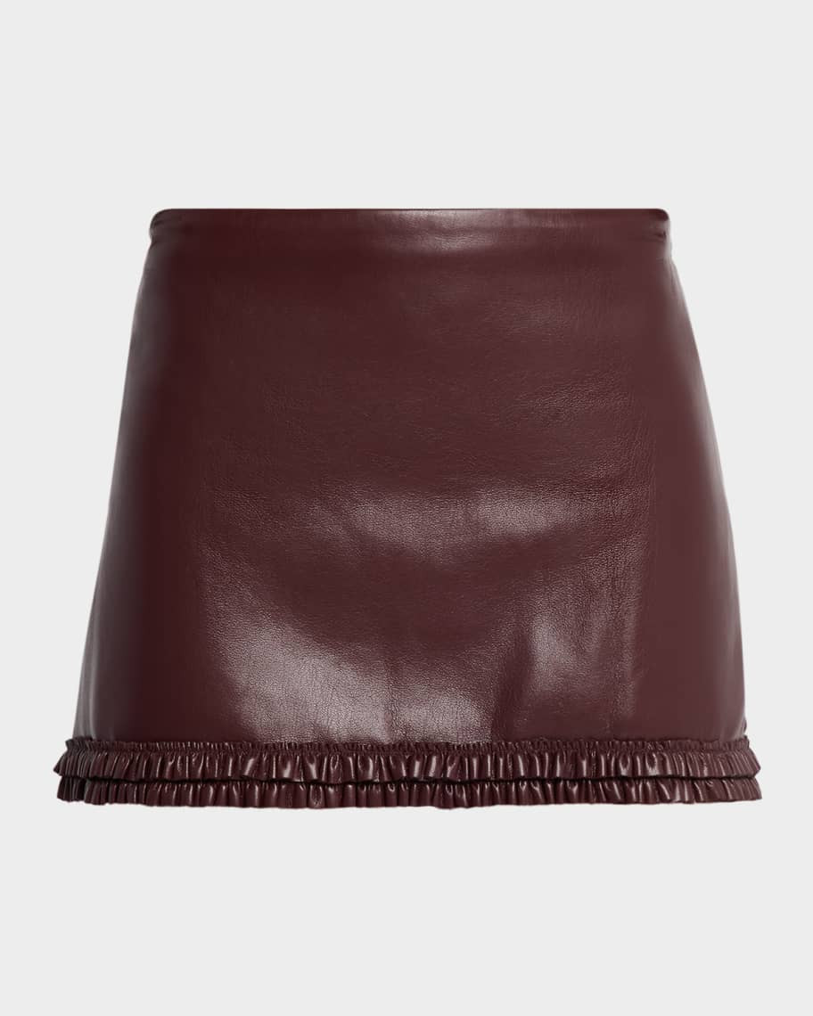 LoveShackFancy Noala Faux Leather Mini Skirt | Neiman Marcus