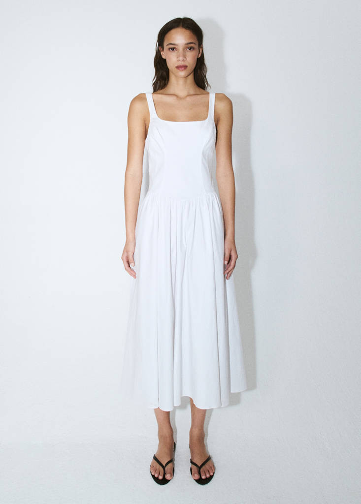 A-line dress with open back white - Woman - 4 - MANGO | Mango (US/MX/AU)