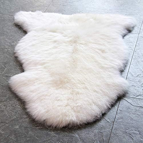 Premium Single Pelt, Genuine New Zealand Sheepskin Rug, 41 inch Length, Ivory Color, Thick Soft Luxu | Amazon (US)