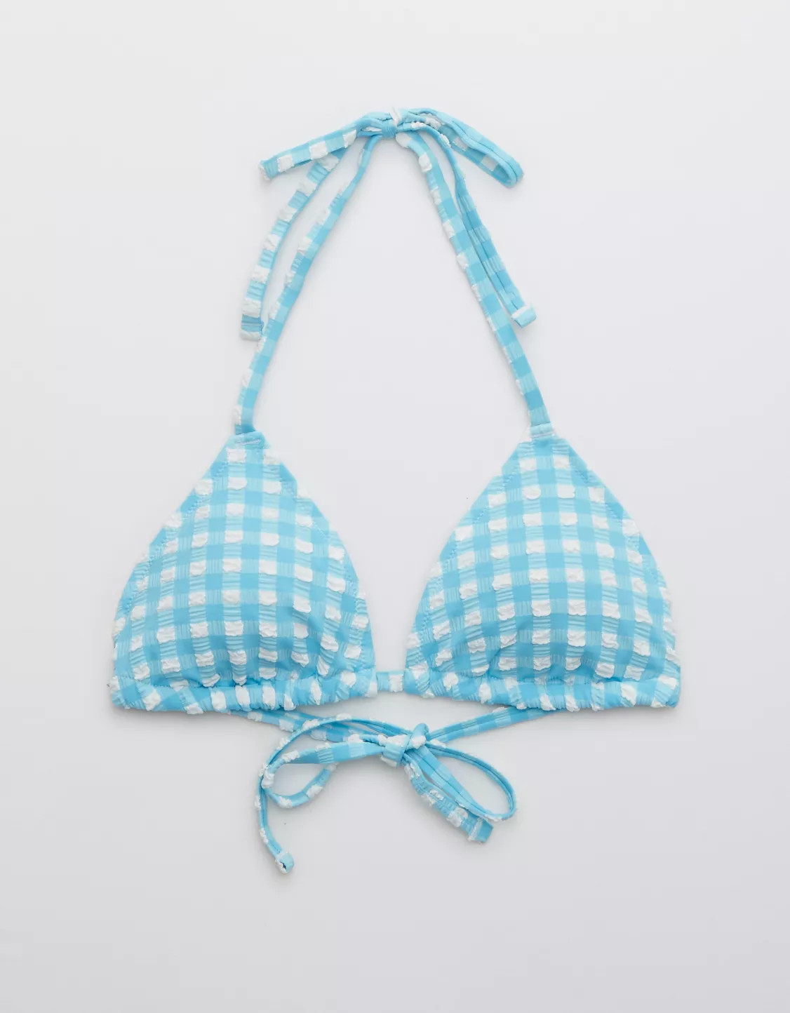 Aerie Gingham Triangle Bikini Top | American Eagle Outfitters (US & CA)