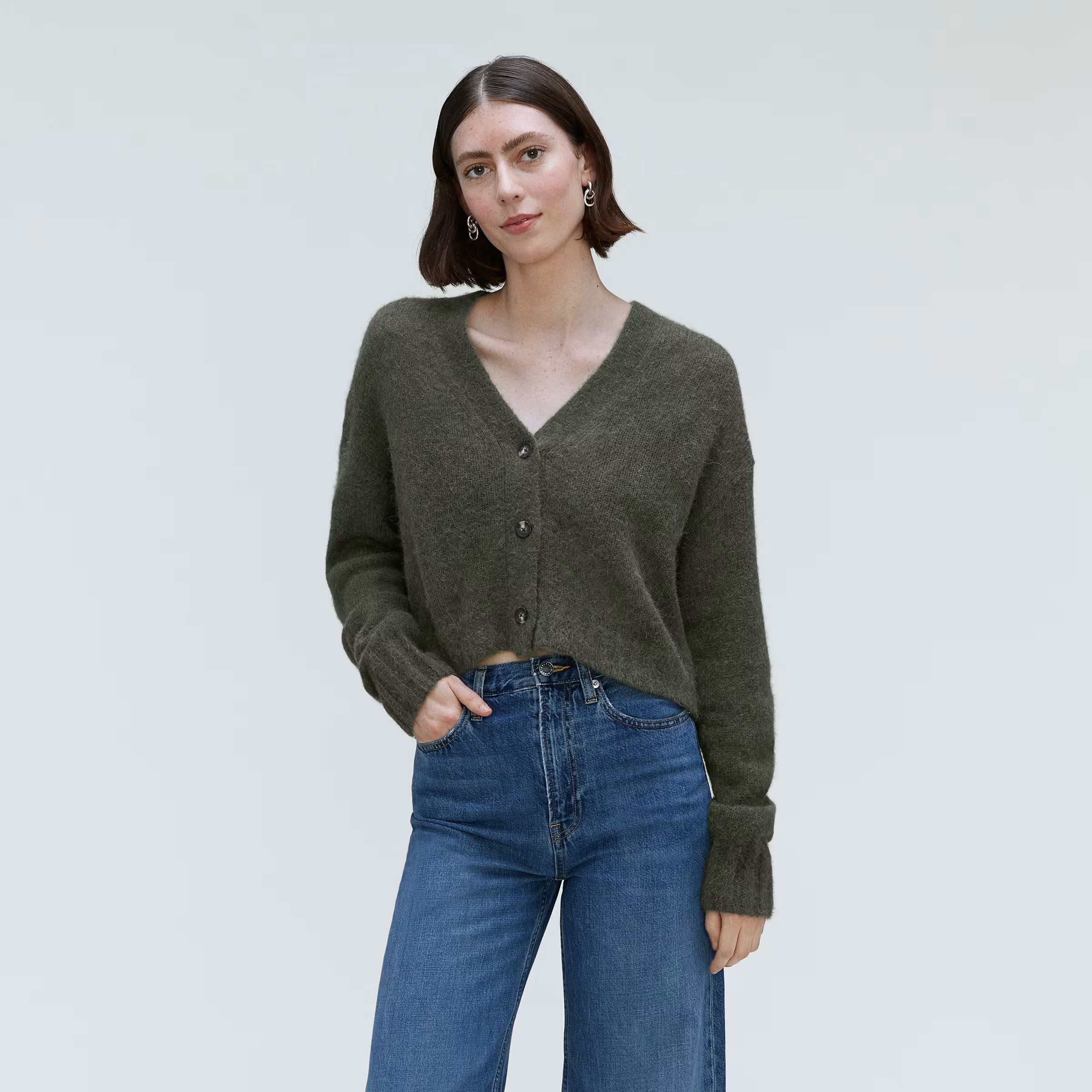 The Alpaca V-Neck Cropped Cardigan | Everlane