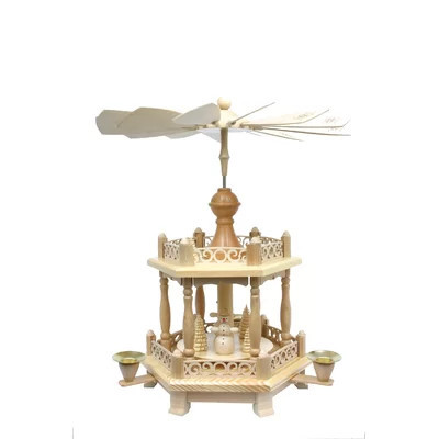 2 Tier Wood Snowman Pyramid Metal and Wood Candelabra | Wayfair North America