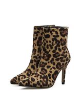 'Laramae' Leopard Print Pointed Toe Heeled Boots | Goodnight Macaroon