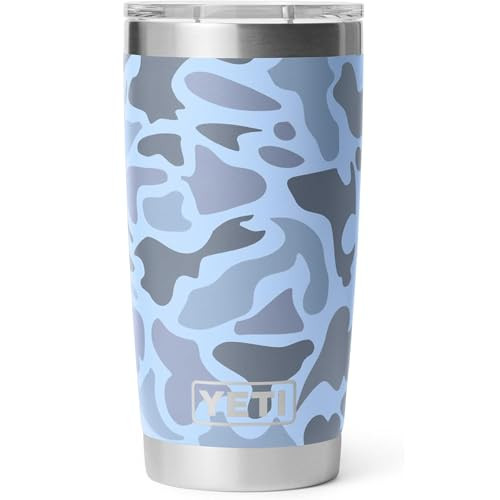 YETI Rambler 20 oz Tumbler, Stainless Steel, Vacuum Insulated with MagSlider Lid, Blue Camo | Amazon (US)