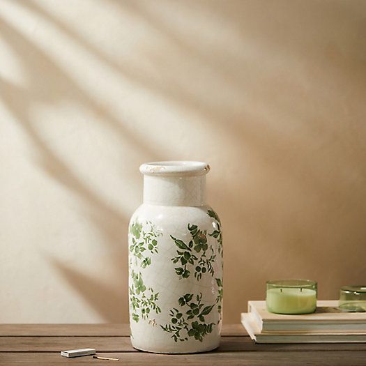 Green Chinoiserie Column Vase | Terrain