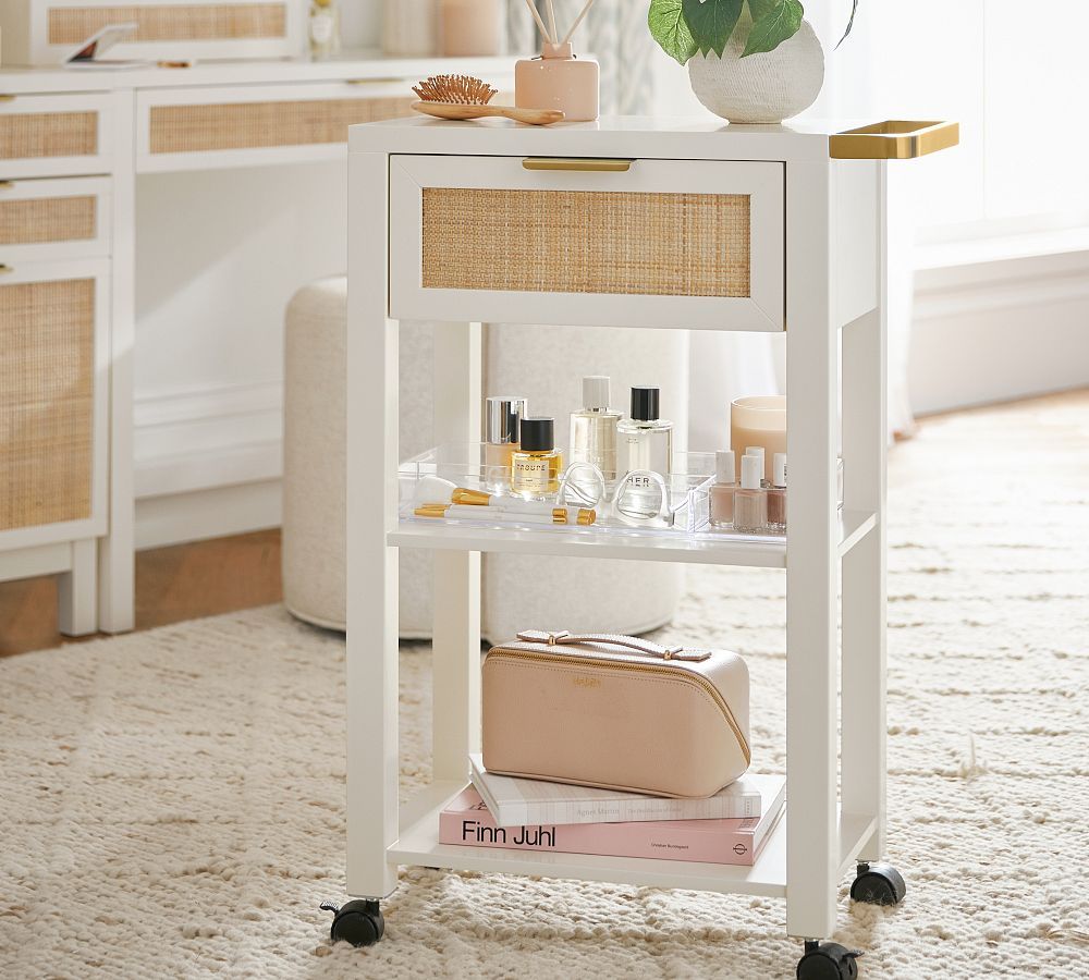 Westly Cane Rolling Cart | Pottery Barn (US)