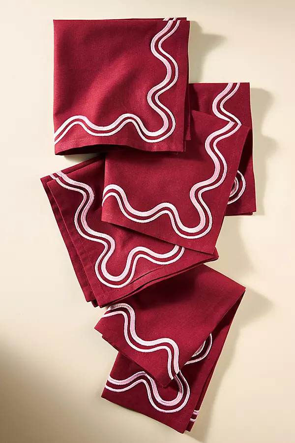 Madeline Embroidered Napkins, Set of 4 | Anthropologie (US)