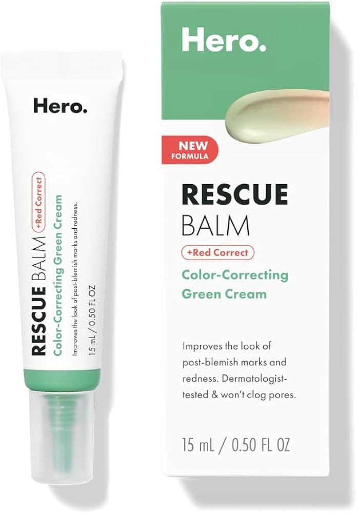HERO COSMETICS Rescue Balm +Red Correct- The Color-Correcting Green Cream. New Formula for Long-L... | Amazon (US)