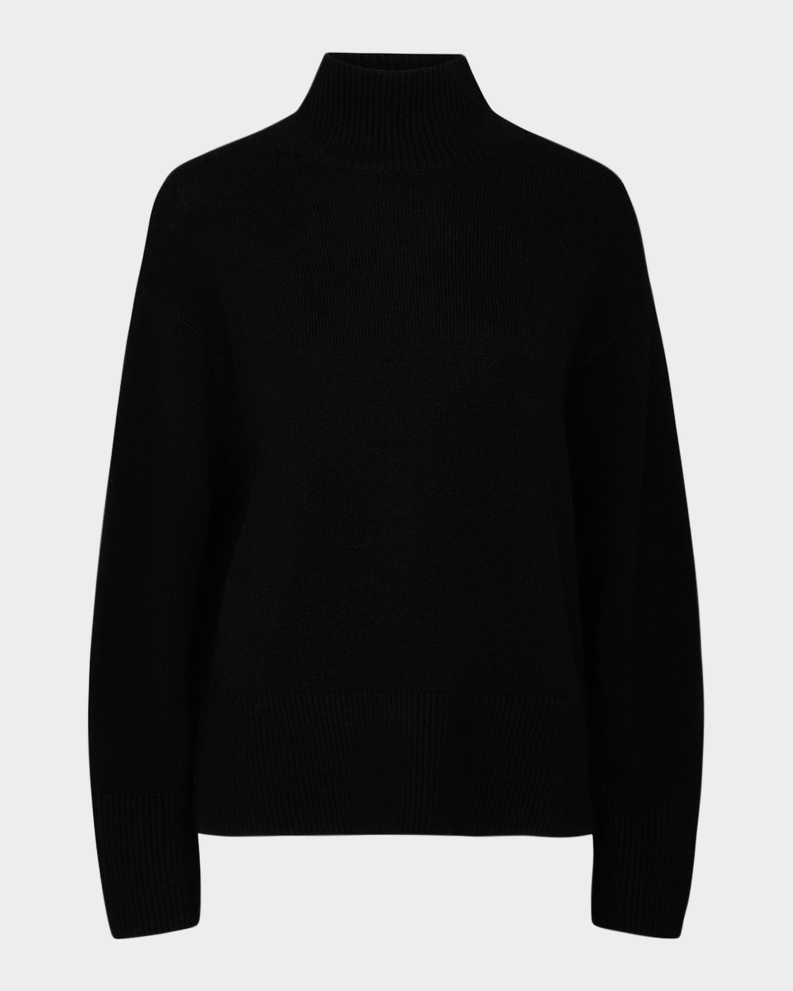 Wool-Cashmere Side-Slit Turtleneck Sweater | Neiman Marcus