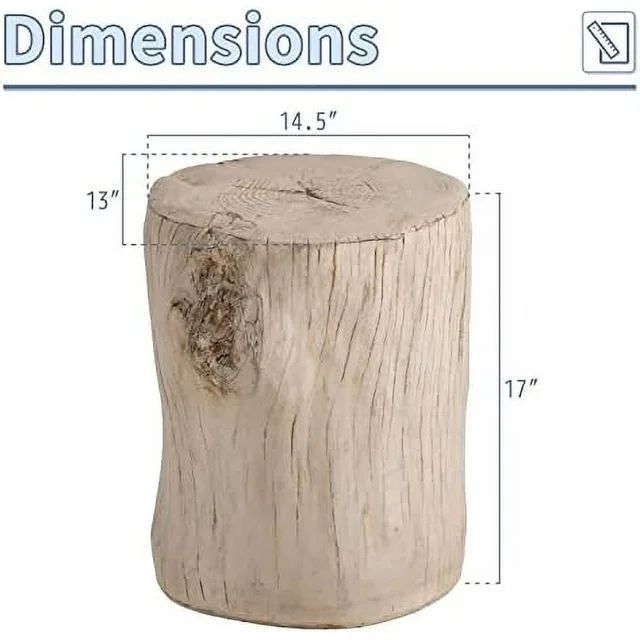 xrboomlife Rustic Stump Side Table  Brown Wood-Look End Table  Stump Accent Side Table Stool for ... | Walmart (US)