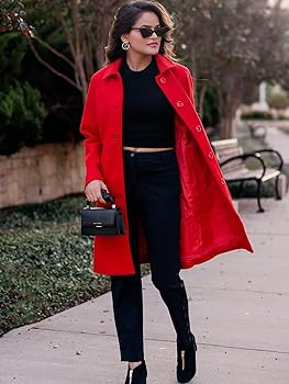 Jenkoon Women's Wool Trench Coat Winter Long Thick Overcoat Walker Coats | Amazon (US)