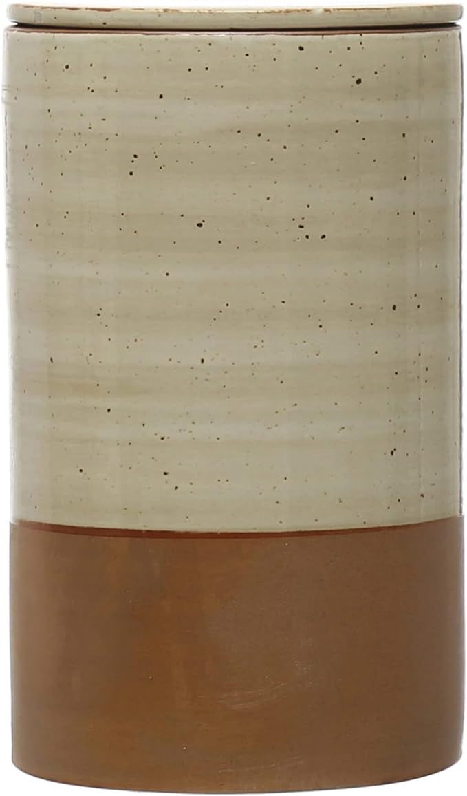 Bloomingville Stoneware 2-Tone Lid, Natural and Brown Canister | Amazon (CA)