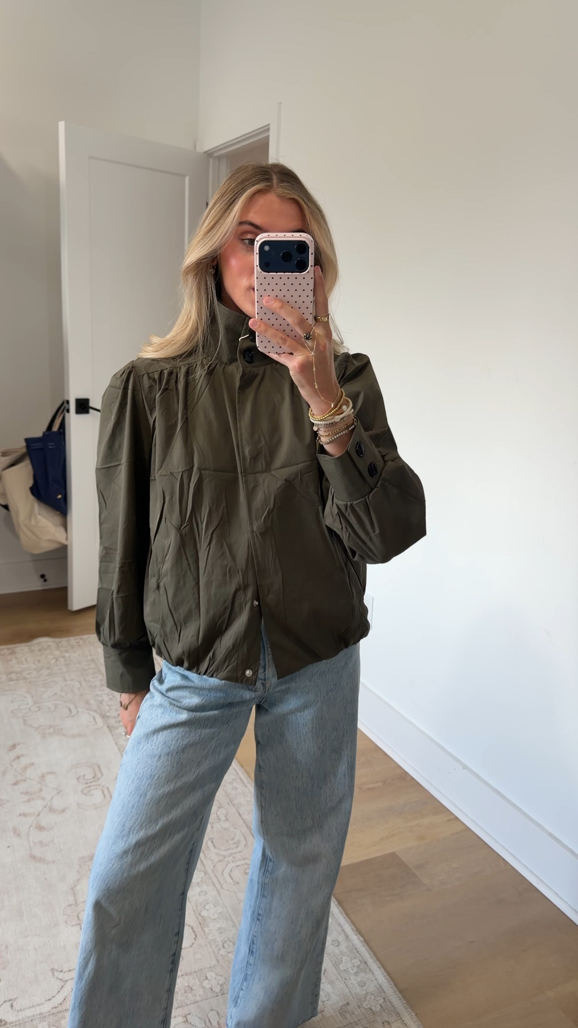 Amazon size small Women's Bomber Jacket Casual High Collar Button Down Pleated Coat
Lightweight Puffed Funnel Collar Fall Jacket Transitional Outwear Pockets

#LTKootd #LTKSaleAlert #LTKSeasonal
