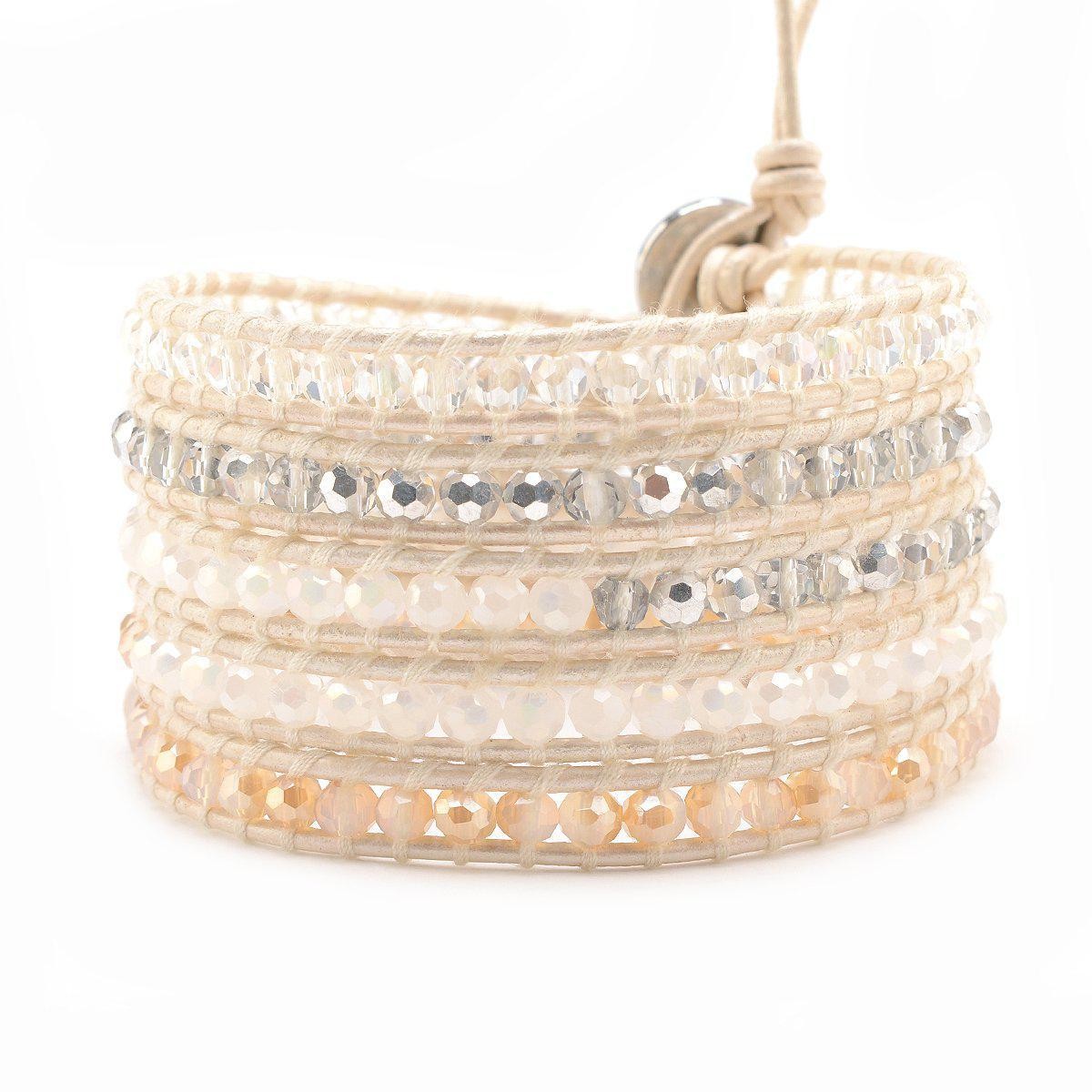 Silver & Cream Crystals on Ivory | Victoria Emerson