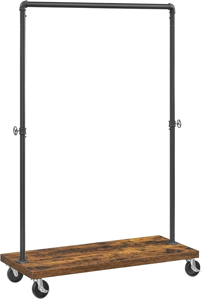 VASAGLE Clothes Rack, Heavy Duty Clothing Rack, Industrial Pipe Style Rolling Garment Rack with S... | Amazon (US)