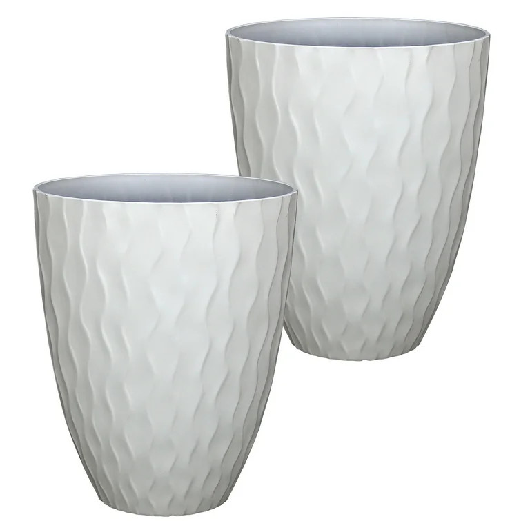 Better Homes & Gardens Colson White Resin Planter, 15.9in x 15.9x 19.8in, Set of 2 | Walmart (US)