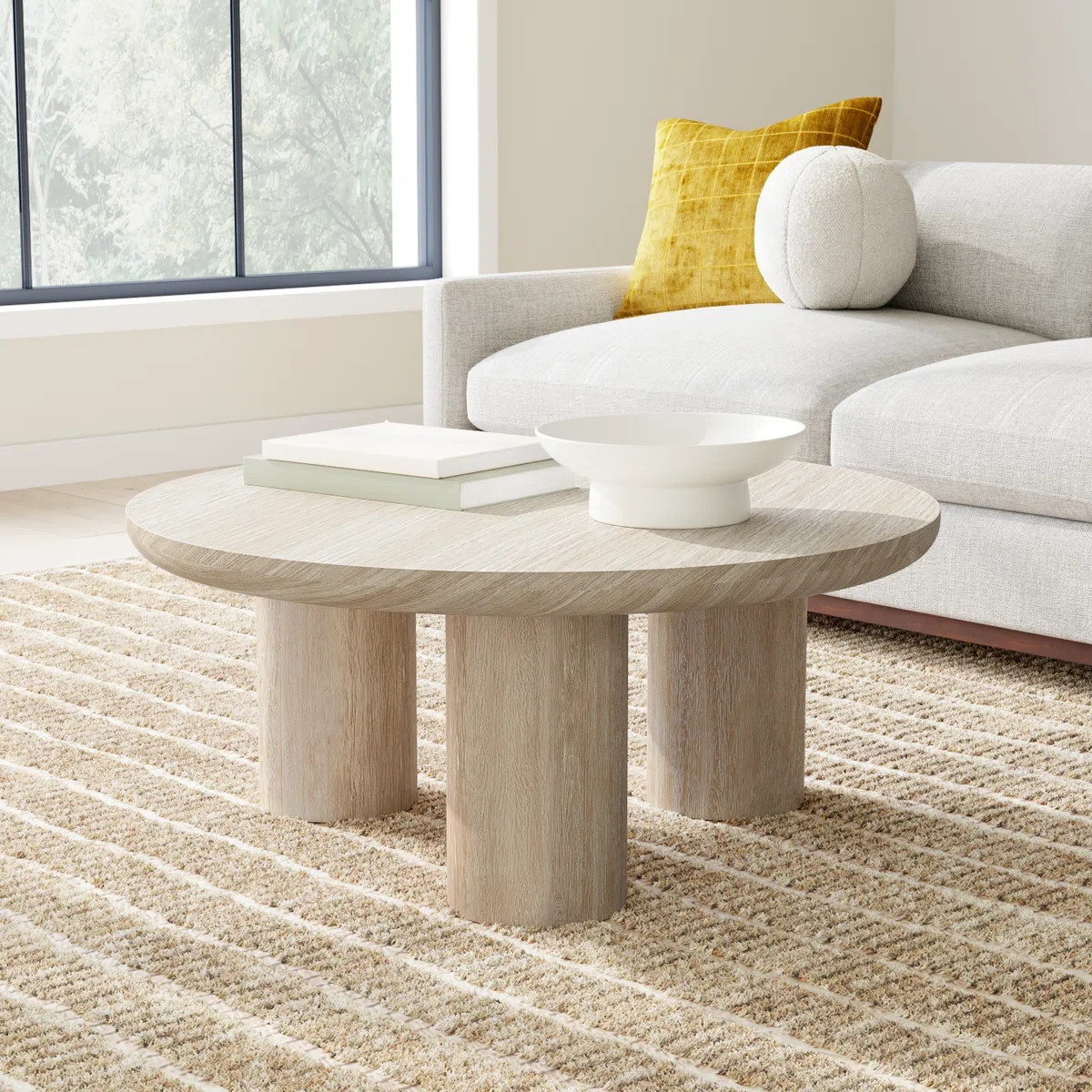 Columnia 40" Solid Wood Round Coffee Table | Wayfair North America