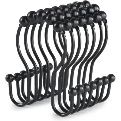 Stainless Steel Shower Curtain Hooks With Rust-Proof Design, Smooth Sliding Anti-Drop Rings For Durable Bathroom Use | Wayfair North America