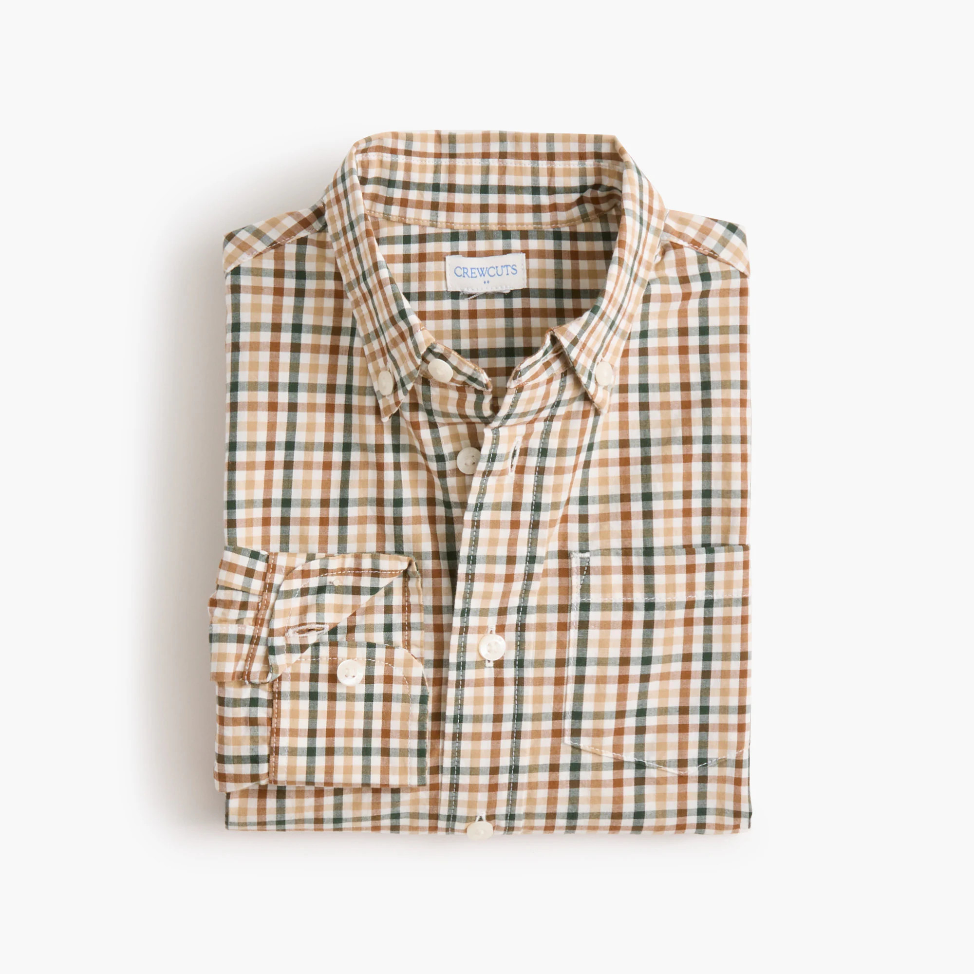 Boys' long-sleeve flex washed gingham shirt | J.Crew Factory