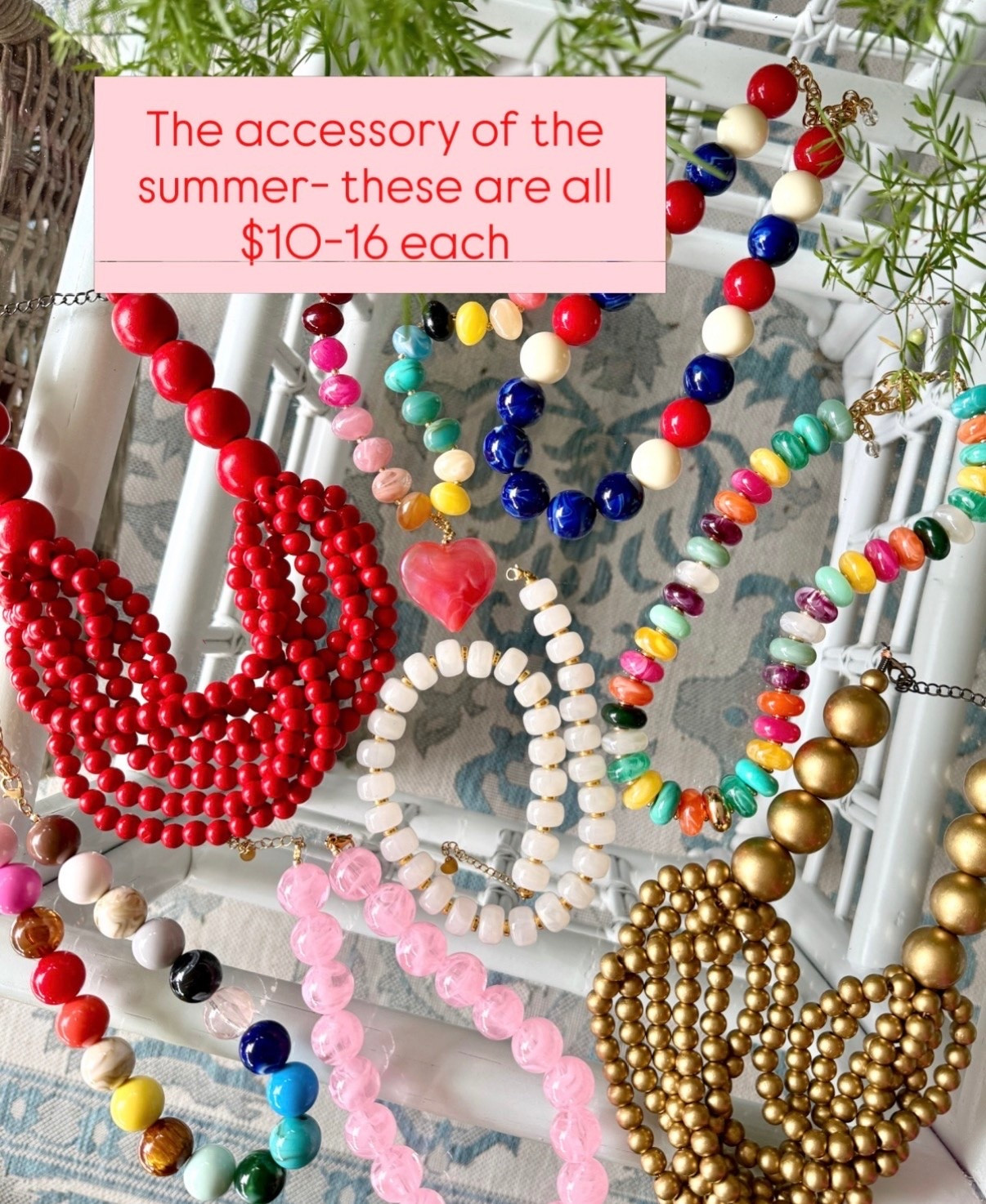 Fun summer statement necklaces!

#LTKootd #LTKOver40 #LTKMidsize