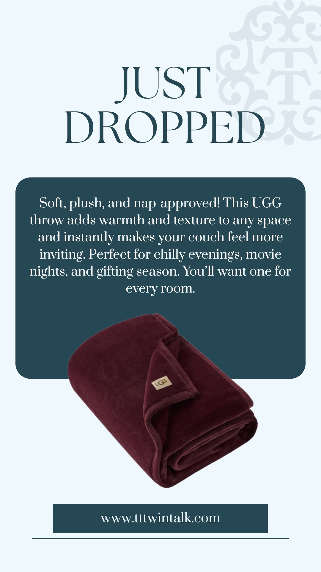 Soft, plush, and nap-approved! This UGG throw adds warmth and texture to any space and instantly makes your couch feel more inviting. Perfect for chilly evenings, movie nights, and gifting season. You’ll want one for every room.

#LTKHoliday #LTKSeasonal #LTKGiftGuide