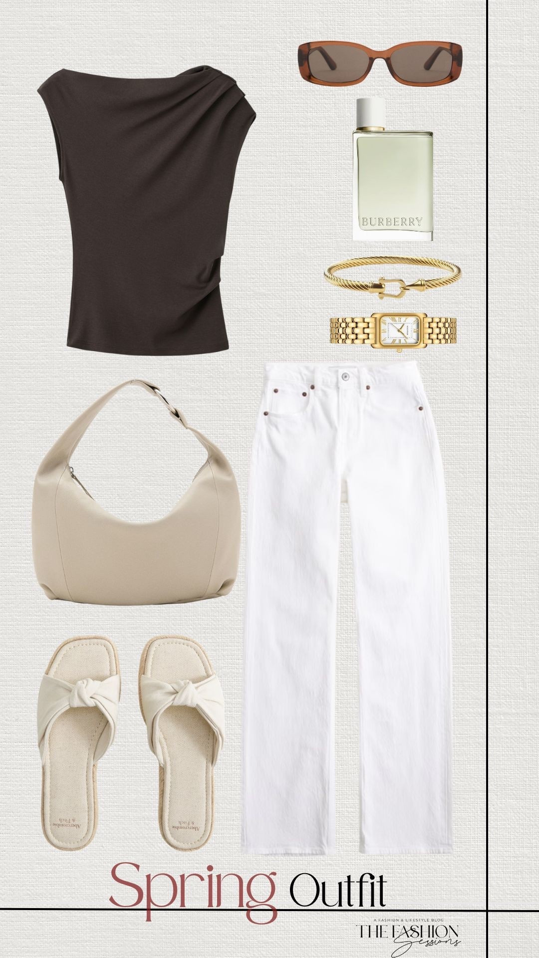 Spring Outfit | Asymmetrical Top | White Jeans | White Sandals | Cream Handbag | 

#LTKootd #LTKSeasonal