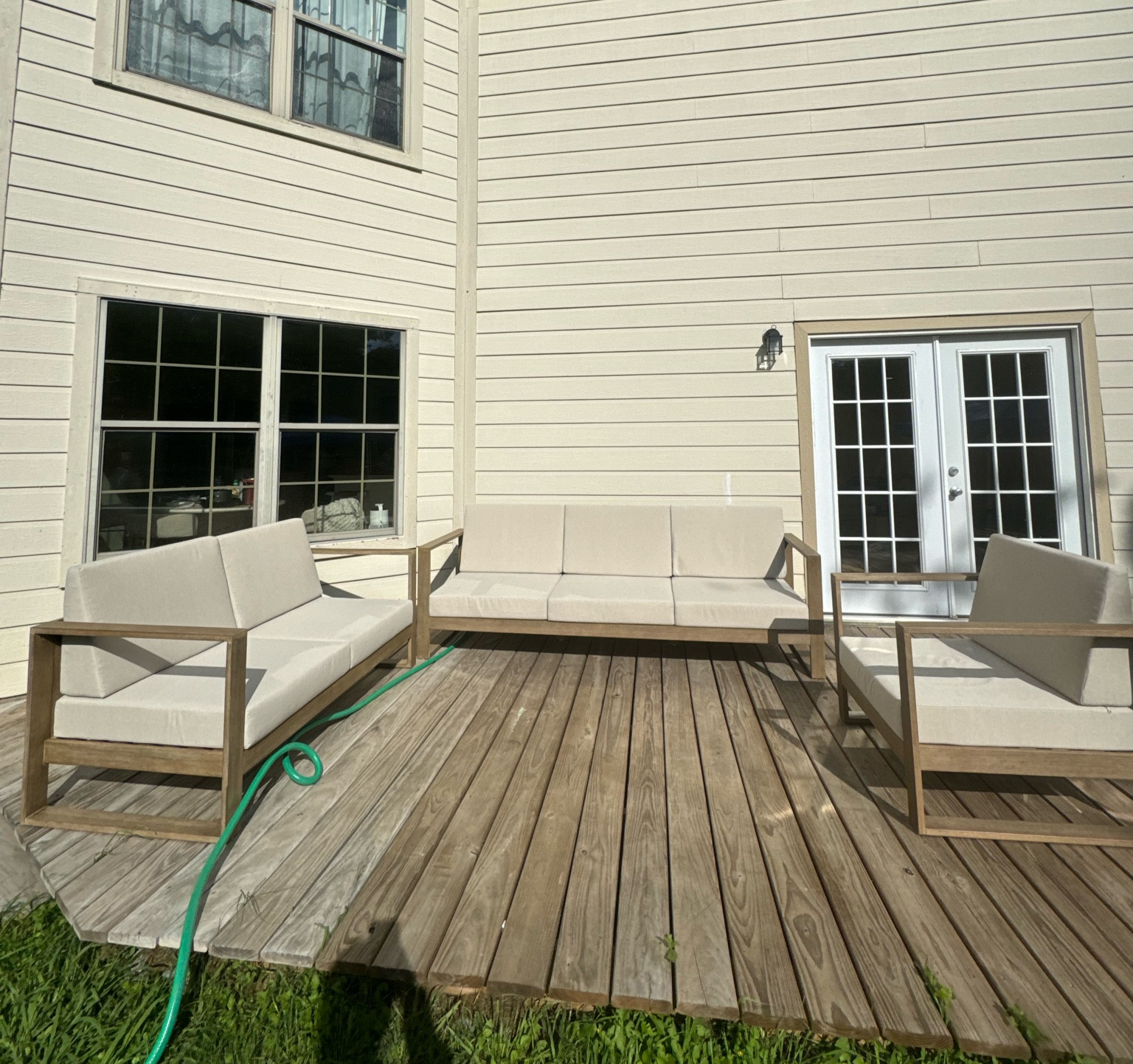 Obsessed with the outdoor furniture that we got!😍🙌 online it looks like the cushion colors are different, but itd all the same! 

#LTKSeasonal #LTKstyletip #LTKhome