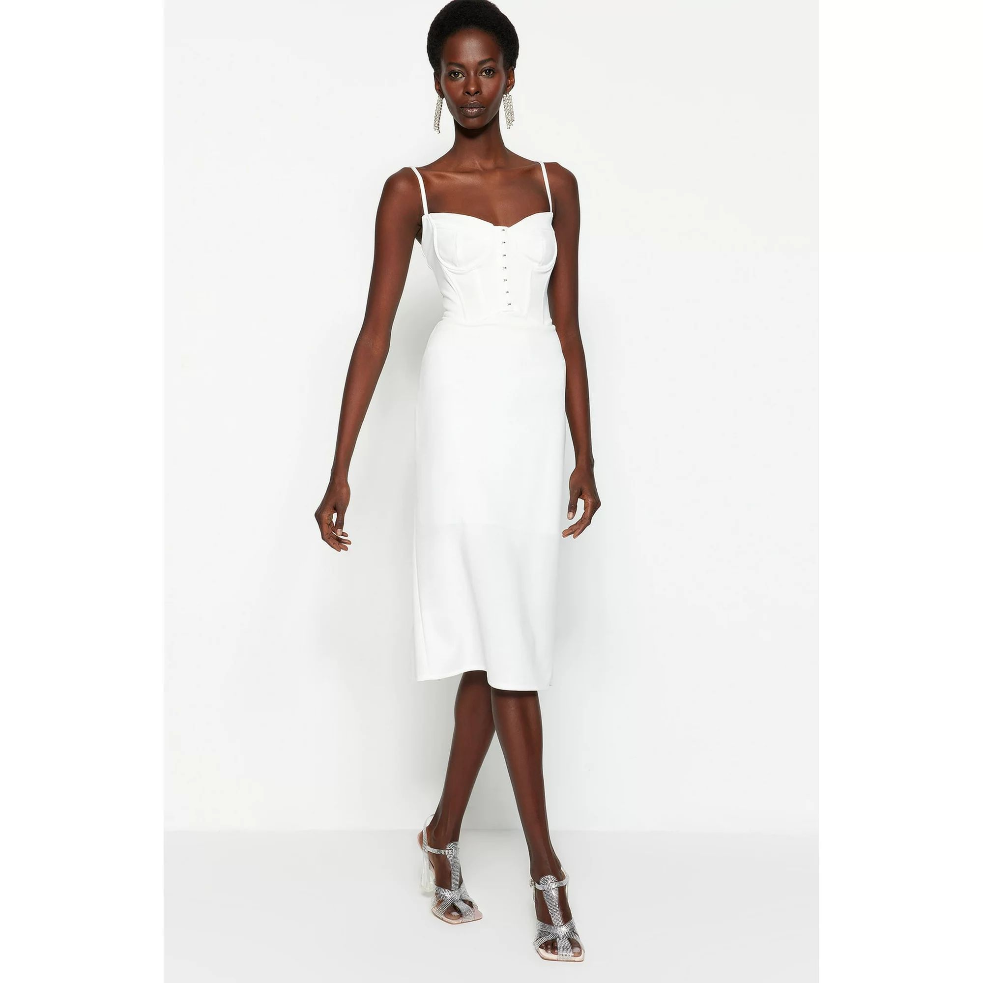 Trendyol Women Midi Bodycone Fitted Woven Dress | Walmart (US)