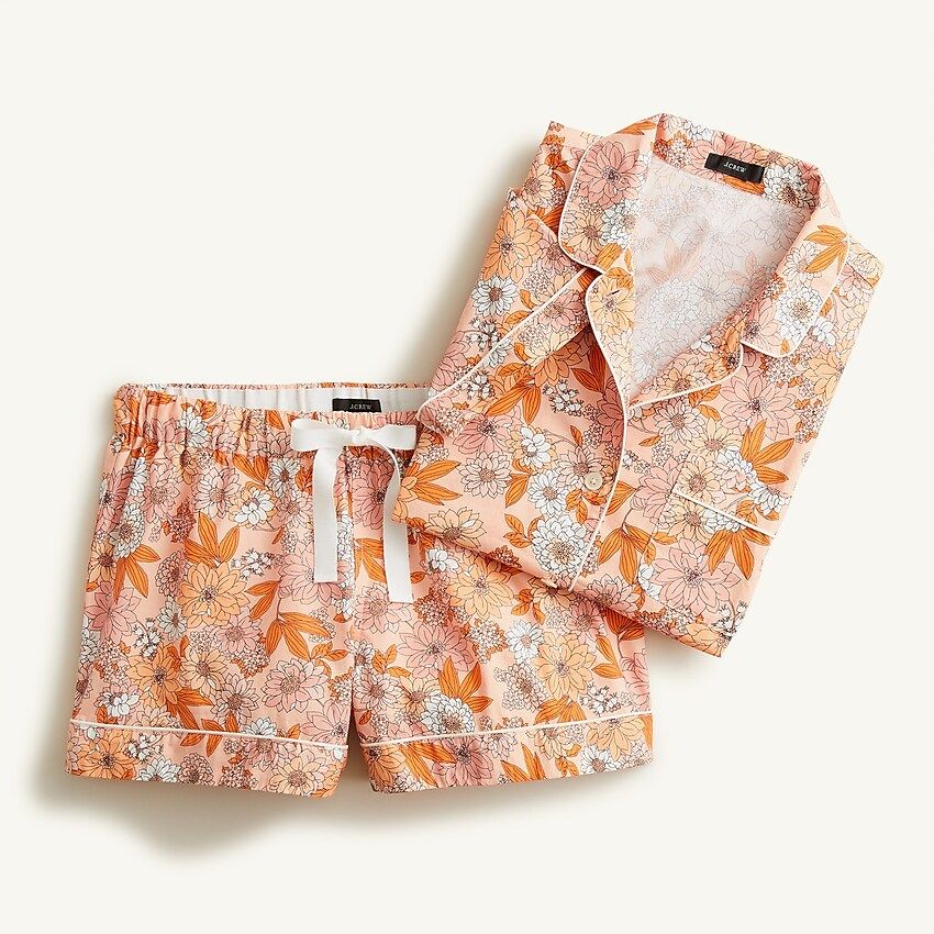 Short-sleeve pajama set in zinnia floral | J.Crew US