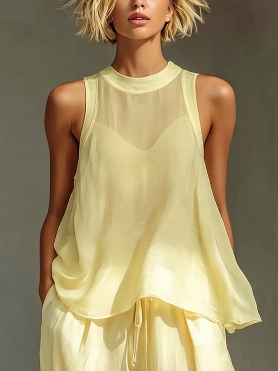 Elegant Plain  Blouse No  Inner Vest | Stylewe