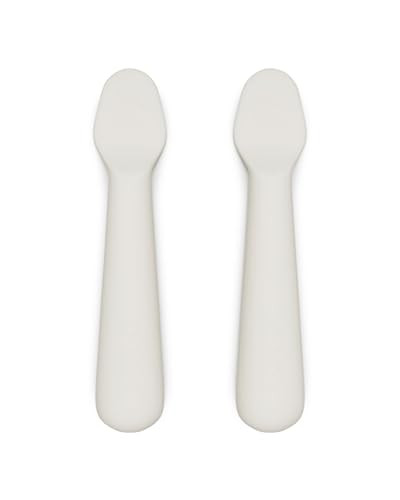 Lalo Little Spoon Set - 2 Piece Baby Spoons Set for Infants & Babies - Made From Food Grade Silicone Dishwasher Safe - Baby Feeding Essentials for Early Stage Mealtime - Oatmeal | Amazon (US)