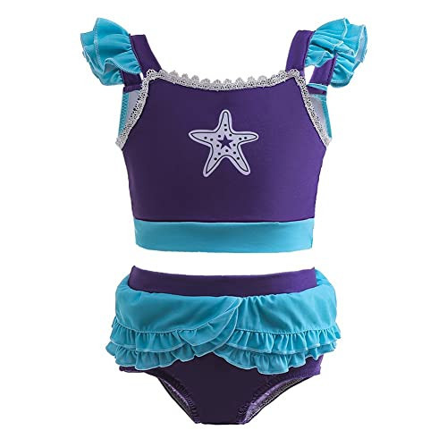MYRISAM Girls Mermaid Princess Two Piece Tankini Swimsuits Party Bathing Suits Beach Surf Swimming Swimwear Bikini Set 18-24M | Amazon (US)