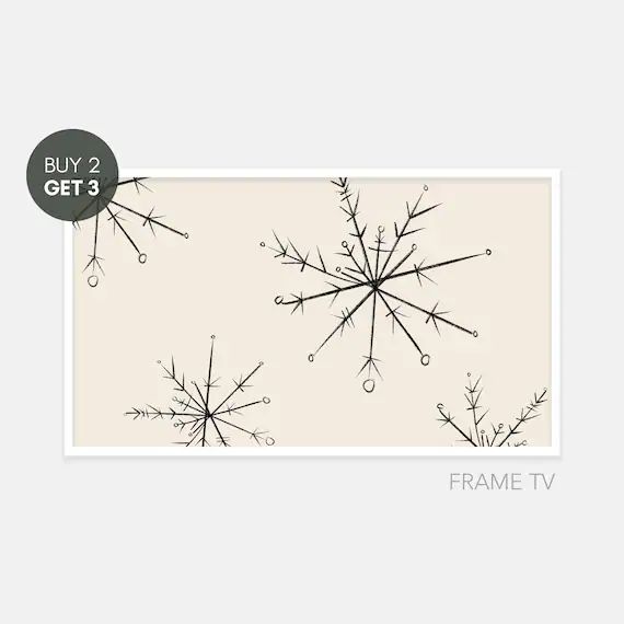 Samsung Frame TV Art Modern Snow Fall Black & White Holidays | Etsy | Etsy (US)