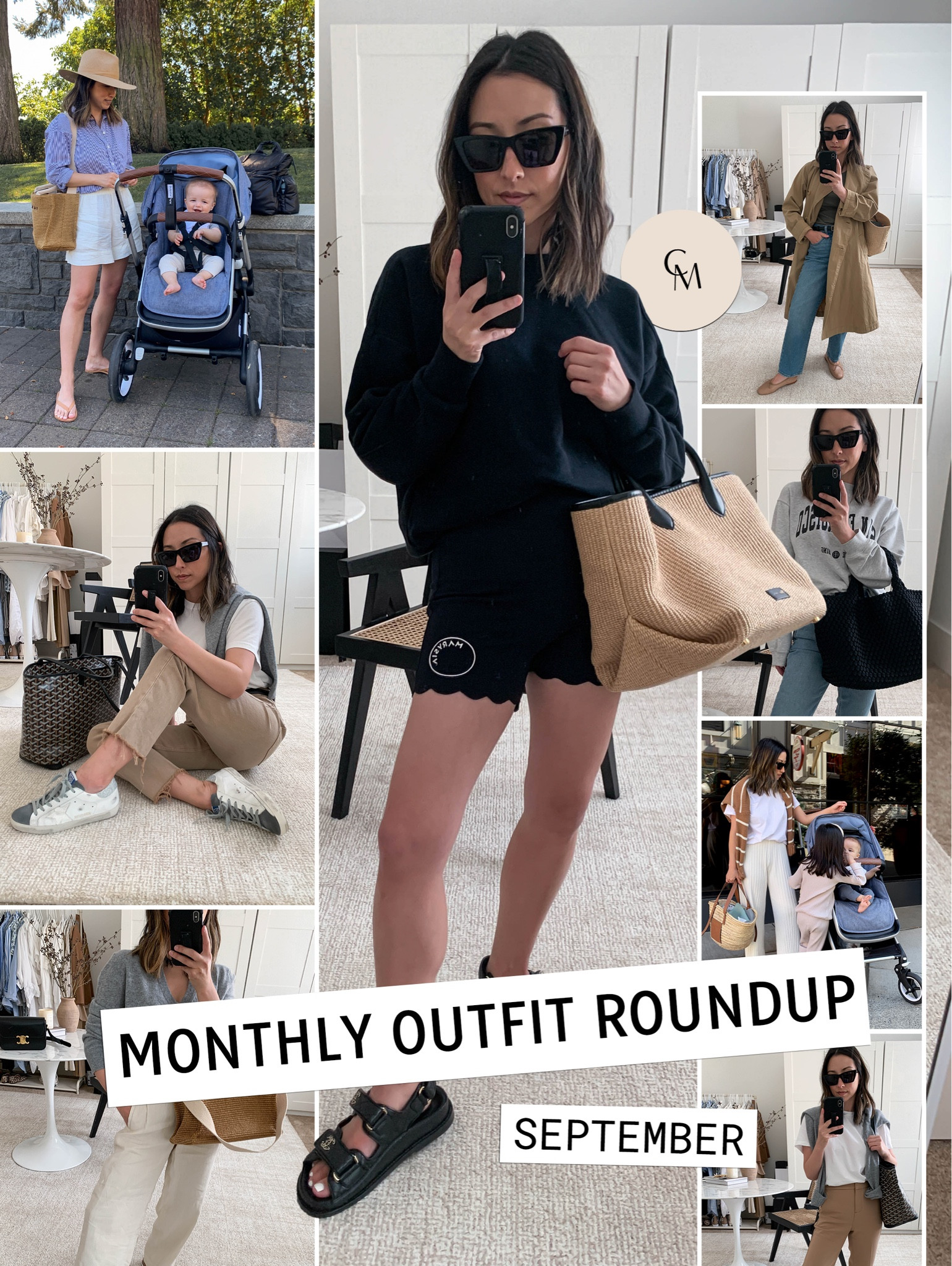 What I wore in September. Monthly outfit roundup. 