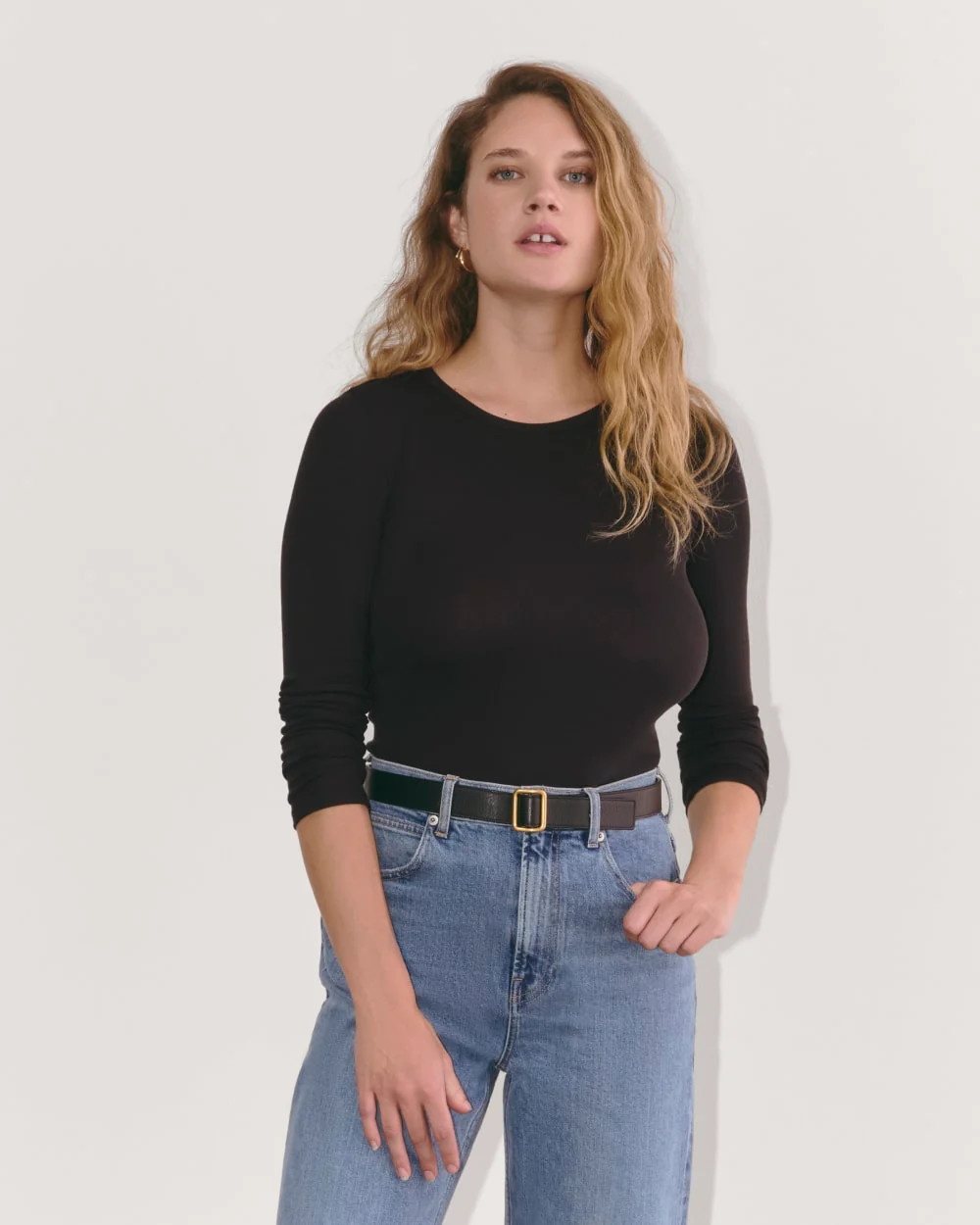 The Luxe Rib Long-Sleeve Crew | Black | Everlane