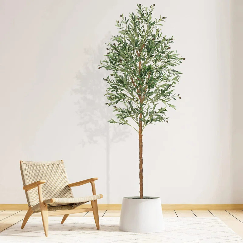 83'' Faux Olive Tree Tree in Pot | Wayfair North America