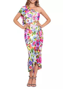 Women's One Shoulder Floral Gown | Belk