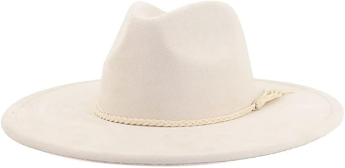 LIDHAY Big Wide Brim Fedora Hats for Women Men Western Suede Hat Large Felt Panama Hat Rancher Ha... | Amazon (US)