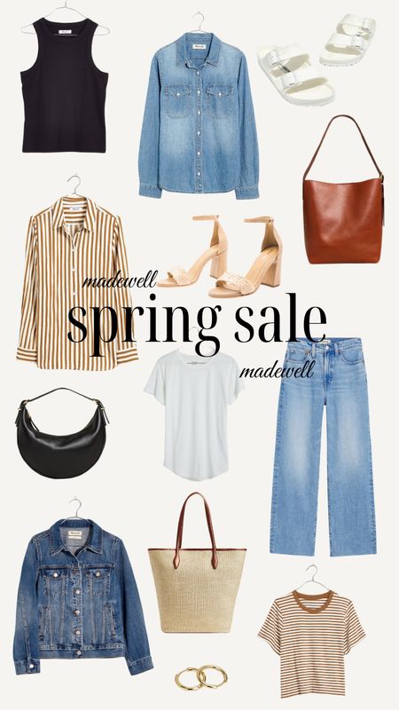 Madewell picks from the spring sale, including a great gauzy striped shirt, your favorite black leather mini handbag, the basic white T-shirt, basic ribbed tank, wide leg denim. 

Of course I included the made well favorite timeless, classic cognac tote and so many other items from the spring and summer capsule. Made spring sale is a great time to stock up on basics for your closet and wardrobe, especially the madewell whisper tshirt, the Chambrey shirt, the woven straw bag for summer and the super cuteheels that are chunky and great for spring and summer plus the ever favorite Moto jacket is on sale during the spring sale. shop my pics for 30% off the Madewell sale this May 6-9!

#LTKxMadewell